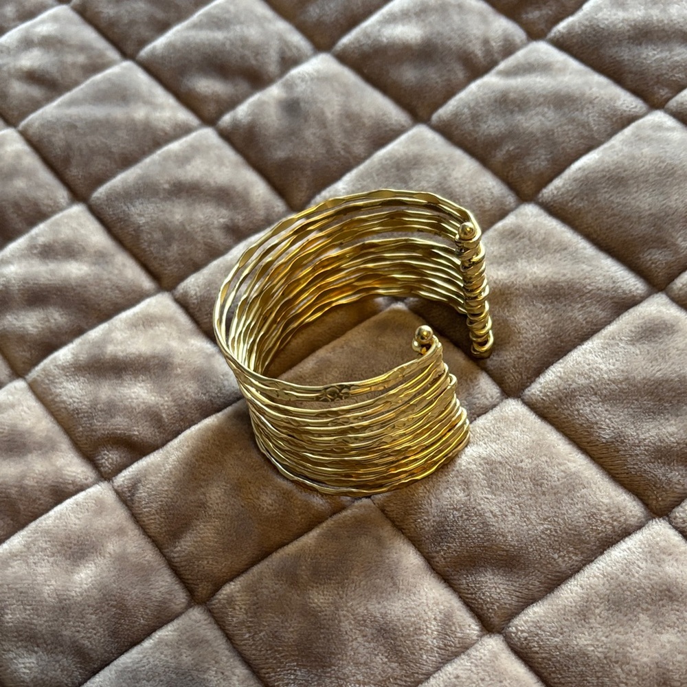 Anthropologie Gold Wire Wrap Bracelet - Picture 2 of 5